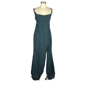 AFTER SIX Evergreen Wide Strap Notch Empire Waist Dress with Front Slit Size 8